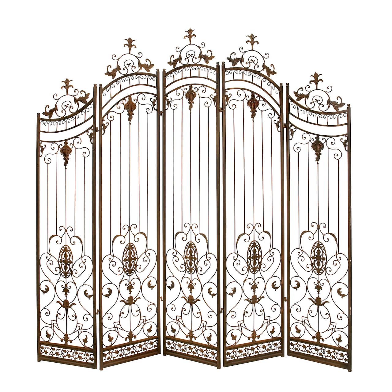 Brown Metal Eclectic Room Divider Screen, 80 " x 80 " x 1 "
